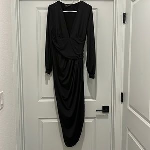 Baltic Born Black Torino Ruched MIDI Dress